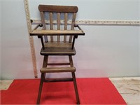 Wooden Doll High Chair 26" tall