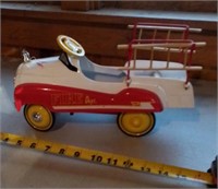 Toy fire truck, pedal car