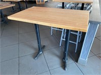 2x Solid Wood Top Hight Top Tables (2x bid)