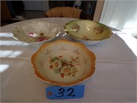 VINTAGE HAND PAINTED (OR TRANSFER) BOWLS