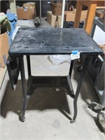 metal work table with fold up sides