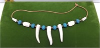 NATIVE AMERICAN CARVED BONE NECKLACE