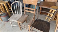 3) wood chairs