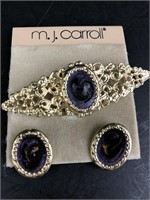 M.J. Carroll Brooch & Earrings