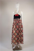 Vintage 1960s Halter Maxi Dress