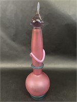 Artecnica Handblown Frosted Pink Glass Art Vase