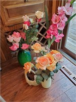 Glass Vases & Vibrant Faux Flowers