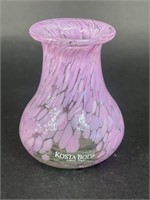 Kosta Boda Handblown Pink Speckled Mini Vase