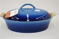 BLUE CAST ENAMELED DUTCH OVEN - NEW - 15 1/2 LONG