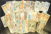 Worldwide Paper Money 50+ pieces, variety of count