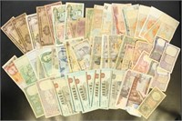 Worldwide Paper Money 50+ pieces, variety of count