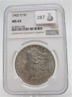 1902 O  MORGAN SILVER DOLLAR NGC MS63