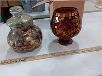 Signature Home Styles Mosaic Candle Holder. 9x7.