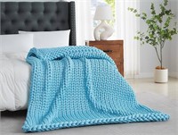 Knitted Weighted Blanket(blue 60"x80" 15lbs),home