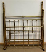 GREAT VINTAGE BRASS DOUBLE BED FRAME W RAILS