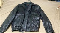 Synergy Black Leather Coat Sz Large