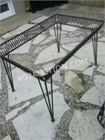 Antique Wrought Iron Patio Set Table Frame +Chairs