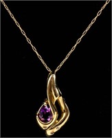 Jewelry 14kt Yellow Gold Amethyst Necklace