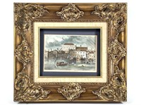 Etching / Book Plate in Gilt Wood Frame