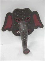 Hand Crafted Wood Elephant Wall Decor - Signed