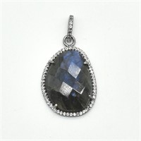 Silver Labradorite Cz(10.85ct) Pendant