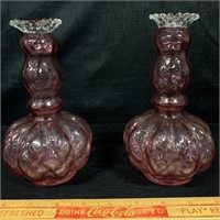 PRETTY FENTON CRANBERRY GLASS PERFUME BOTTLES