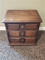 3 Drawer Wooden Side Table