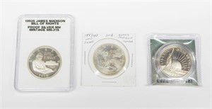 2 SILVER 1993 BILL of RIGHTS HALVES and 1986 CLAD