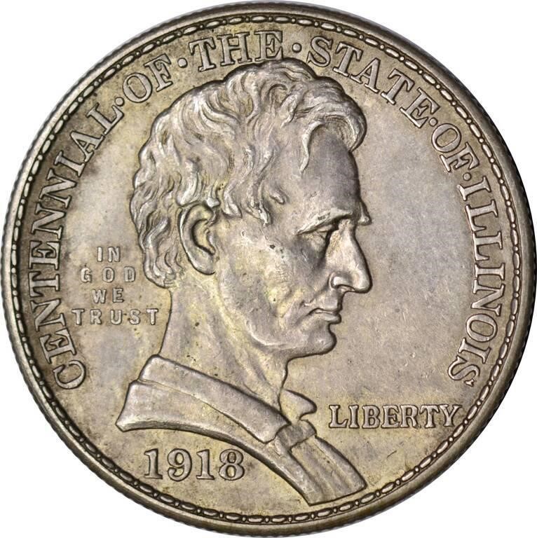 1918 LINCOLN-ILLINOIS COMMEMORATIVE HALF - AU