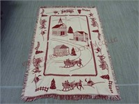 Tapestry Style Christmas Afghan / Throw Blanket