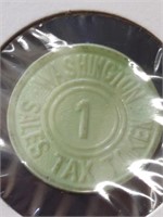 Vintage Washington State tax token green