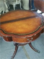 Mahogany leather top table