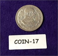 1960 PESO MEXICAN SILVER SEE PHOTO