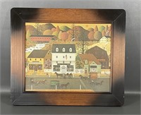 Framed Charles Wysocki Village Square Print