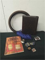 Vintage Indiana cabinets book, leather folder,