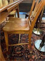 Rock maple Art Deco refractory table and chairs