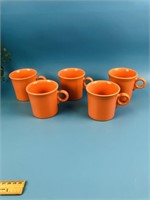 Fiesta Set of 5 Lt. Orange Coffee Cups
