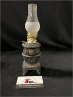 Vintage mini potbelly stove oil lamp
