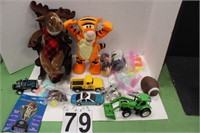 Box Of Toys Includes Tigger, Toy Cars, & Moose