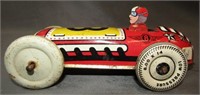 Vintage Lupor Red Yellow Tin Race Car