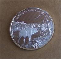 Moose Family Collectable Art Coin 2 3/4"