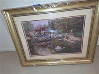 28 X 22" GOLD FRAMED & MATTED PAINTING SIGNED