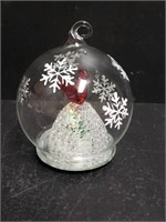 Light Up Color Changing Glass Red Bird Cloche