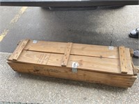 Ammunition Wood Box W / Rope Handles 46x10x12