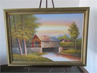 Framed Picture Barns & Water
