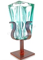 Jan Barboglio Glass Vase & Bronze Holder