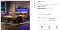 E5091 Bed Frame w/ 49.2 High LED Storage Queen