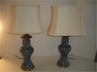 1 Pair of Ceramic Table Lamps, 25 inches Tall