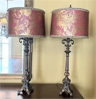 Pair of Decorative Table Lamps in Dining Room