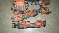 Rigid Cordless Power Tools, (1) Battery & Charger